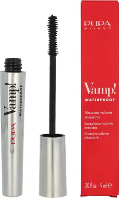 Produktbild von PUPA Milano Vamp! Waterproof Mascara, Schwarz, Extrablack, Färbung, Befestigung, Volumengebend, 9 ml, Frauen, Intensiv