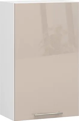 Produktbild von Küchenhängeschrank – Küchenoberschrank – Hängeschrank mit Tür W50 – OLIWIA – Beige Hochglanz – Glänzende Eleganz für Ihre Küche