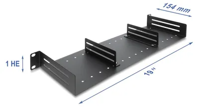 Zdjęcie produktu dla Delock, półka montażowa 19 cali, 1U, z 2 regulowanymi przegrodami do głębokości 154 mm