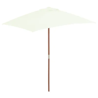 Image de Parasol avec mât en bois 150 x 200 cm Sable