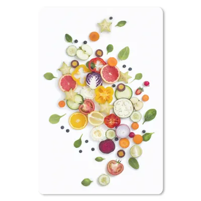 Produktbild von MuchoWow® Mauspad Mousepad Obst - Gemüse - Weiß 18x27 cm - Mousepads - Maus Mat - Pad - Mausunterlage