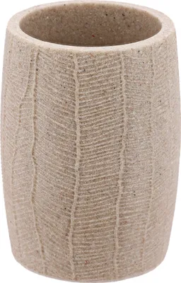 Produktbild von TENDANCE | Badezimmerbecher - BINCHI - Sandbeige - Eko-Stil - Robustes Material - Minimalistisches Design