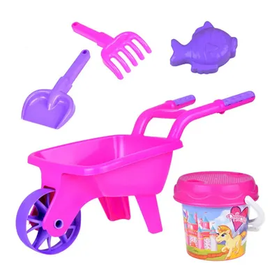 Image de Brouette à sable pour enfants avec accessoires, rose Jokomisiada