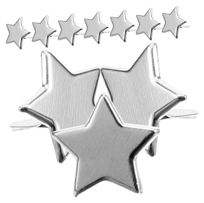 Produktbild von 100 Stück Mini Sternförmige Brads aus Metall für Scrapbooking und DIY Bastelprojekte in Silber