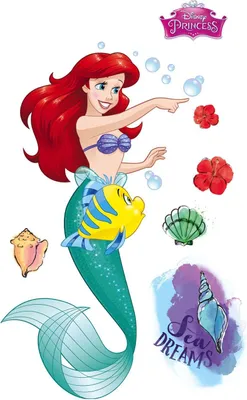 Zdjęcie produktu dla Disney Naklejka na ścianę Ariel XXL wielokolorowym - 612418 - 127 x 200 cm