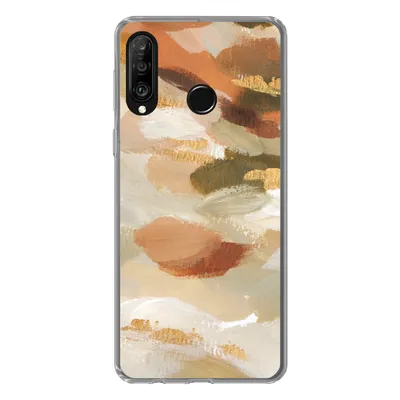 Produktbild von MuchoWow® Handyhülle Schutzhülle Hülle für Huawei P30 Lite Farbe - Gold - Braun Silikon Softcase Handy Hülle - Handyhülle