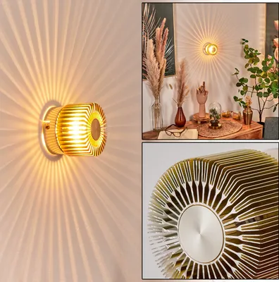 Produktbild von Icciano »Icciano« runde Wandlampe aus Metall in Gold