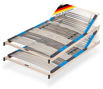 Lattenrost 90x200 cm, 42 Leisten, verstellbares Kopfteil, 2 Stück