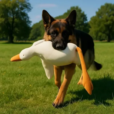 Produktbild von Plüsch Hundespielzeug Gans Ente Kauspielzeug weich interaktiv Hund Welpe Haustier Tier Spielzeug