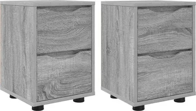 Obrázok produktu pre Nočné stolíky so zásuvkou 2 pcs Sivý Sonoma 30,5 x 30 x 43 cm