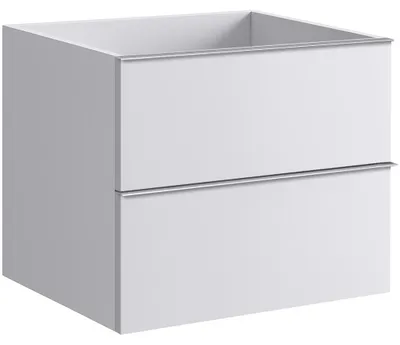 Obrázok produktu pre CERANO – Kúpeľňová skrinka pod umývadlo s úchytkou Velora – biela matná, chrómová úchytka – 59 x 53 x 46,5 cm