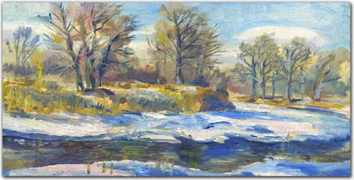 Produktbild von Coloray Bild aus Leinwand 120x60 Leinwand Dekoration - Winter Schnee Wald Natur