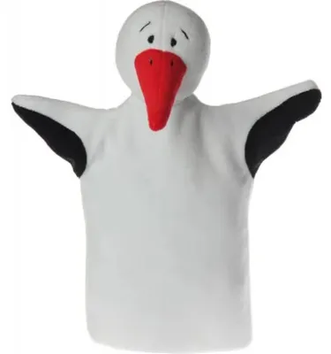 Produktbild von Weiche Frottee-Handpuppe Storch 28 cm, für Allergiker und Kleinkinder geeignet