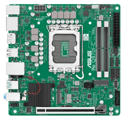 Produktbild von ASUS PRO Q870I-C-CSM, Intel, LGA 1851 (Socket V1), Intel Core Ultra (Series 2), DDR5-SDRAM, 128 GB, SO-DIMM