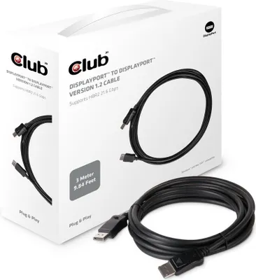 Image de Club3d CLUB3D Displayport 1.2 Cable M/M 3Meter 4K60Hz 21.6Gbps