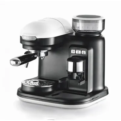 Produktbild von Ariete MODERNA Siebträger-Espressomaschine mit Mahlwerk schwarz/weiß