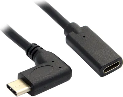 Produktbild von Q14 USB-C Verlängerungskabel 1m – USB 3.1 Typ C Stecker abgewinkelt auf Buchse, Schnellladen & Datenübertragung