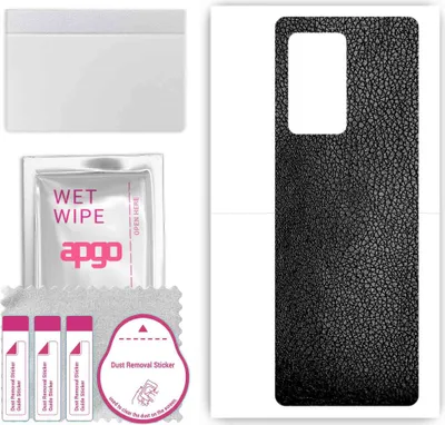 Produktbild von apgo Rückseite Schutzfolie, Skin, kompatibel mit Samsung W21 5G, Hinten Displayschutzfolie aus Vinylfolie, kratzfest, einfache Montage - Schwarzes Leder