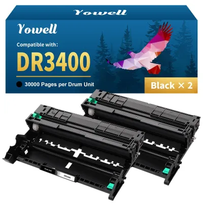 Image de Unité de tambour compatible DR3400 pour imprimantes laser - Lot de 2