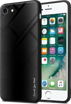 Produktbild von Cadorabo Hülle für Apple iPhone 7 / 7S / 8 / SE 2020 Schutz Hülle in Schwarz Handyhülle TPU Etui Cover Case Tempered