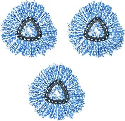 Produktbild von INF Mikrofaser-Moppkopf Ersatz Nachfüllpads für O-Cedar Vileda - 3er Pack Weiß+Blau