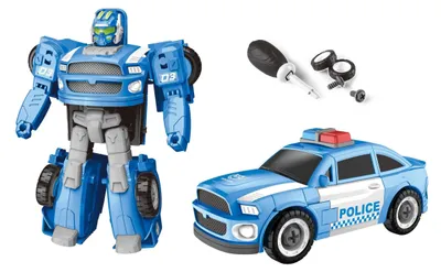 Produktbild von Wiky Polizei Verwandlungsroboter zum Schrauben 15 cm mit Schraubendreher