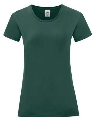 Imagen del producto de Fruit of the Loom - Camiseta "Icónica" para mujer, modelo FK3356 (talla L), color verde musgo