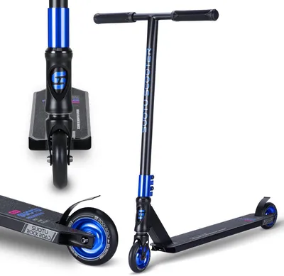 Immagine prodotto di SUOTU Monopattino acrobatico Ultra Pro nero/blu, monopattino acrobatico per bambini dai 6 anni in su e adulti, monopattino freestyle con ruote inPoliuretanod