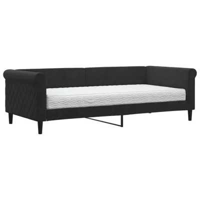 Obrázok produktu pre vidaXL Ležadlo s matracom čierne 90x200 cm Velvet