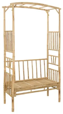 Produktbild von vidaXL Gartenbogen mit Bank Natur 115 x 50 x 205 cm Bambus