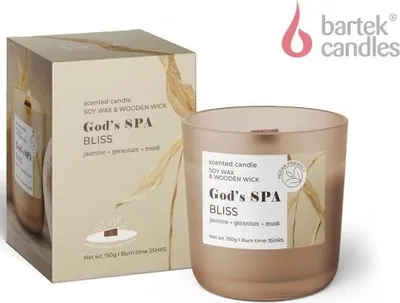 Obrázok produktu pre Vonná sviečka v skle 150g drevený knôt GOD´S SPA Bliss