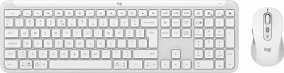 Produktbild von Logitech Signature Slim Combo MK950, Kabellos, RF Wireless + Bluetooth, Scherenschalter, QWERTY, Weiß, Maus enthalten