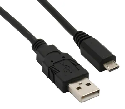 Produktbild von USB 2.0 Kabel, USB-A Stecker > Micro-USB Stecker (schwarz, 2,0 Meter)