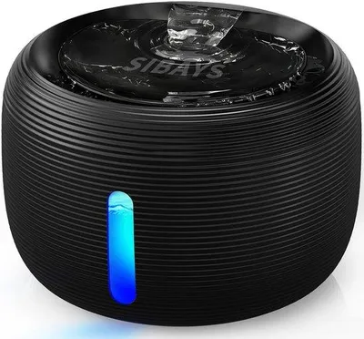 Zdjęcie produktu dla Fontanna dla kota o pojemności 3,5 litra, z cichą pompą (25 dB) i oświetleniem LED, fontanna do picia dla psów wyposażona w 2 filtry węglowe, wolna od BPA, z głębokim filtrem