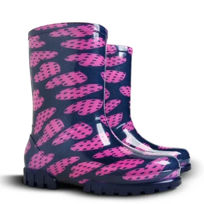 Obrázok produktu pre čižmy / gumáčky Demar Twister Print V modré so srdiečkami 2387 26/27