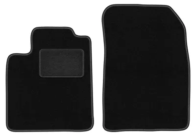 Produktbild von Velours-Fußmatten Vorne passend für Suzuki Kizashi (Limousine, Bj. 2009-2014) –  schwarz, passgenau, mit Befestigungen set 2 Stk. - STANDARD