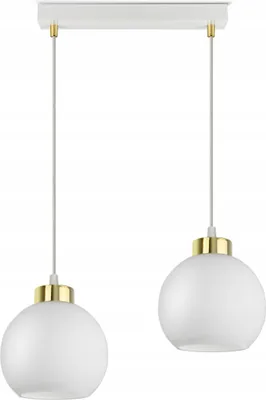 Produktbild von LUXOLAR - Led Pendelleuchte - Deckenleuchte 2 flammig Weiß E27 60W - Hängelampe wohnzimmer für Wohnzimmer, Küchen - Weiß Glas Kugeln