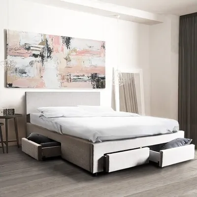 Produktbild von BETT LUGANO mit Schubladen/ Bett 160x200 - Hellgrau