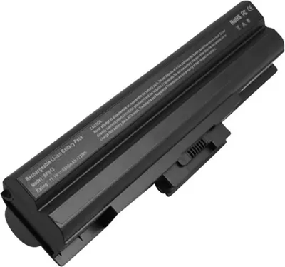 Produktbild von Avizar, Li-Ion Akku 6600mAh 11,1V für Sony VGP-BPL21 kompatibler Laptop, Schwarz