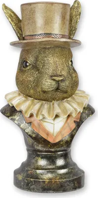 Produktbild von Büste Kaninchen Hase in Kleidern Replikat Retro Design Dekoration