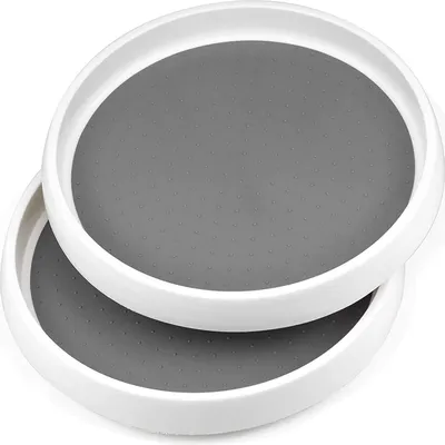 Produktbild von 2 Stück Drehteller Gewürzregal, 360° Drehbares Drehbarer Gewürzhalter Küchen Organizer für Gewürze Küchen Organizer für Gewürze,für Schrankkammer Speisekammer GewüRze Aufbewahrung(25cm/9.8in)