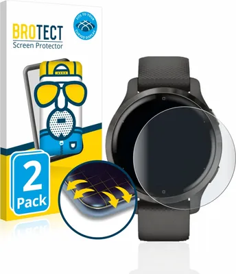 Produktbild von 2x BROTECT Fullscreen Schutzfolie für Garmin Venu 2S Displayschutz Folie Fullcover Matt Entspiegelungsfolie