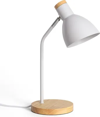 Produktbild von Flexible Schreibtischlampe Aluminium und Holz Luxo Weiß
