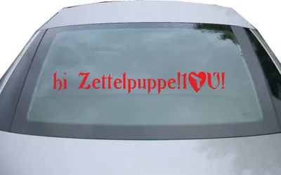 Produktbild von Indigos UG - Aufkleber Heckscheibe & Motorklappe DE2113 - rot - 600x85 mm - Zettelpuppe! I love you - Auto Scheiben Fenster Heckklappe Tuning Racing JDM - Die cut