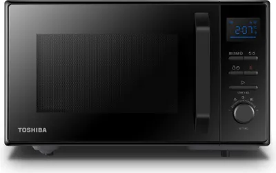 Produktbild von Toshiba MW2-AC25TF(BK) 4-in-1 Mikrowelle mit Heißluft & Grill & Kombi Funktion / 25L / 900W / 1100W Grill / 2100W Heißluft/Emaille Innenraum/Drehteller mit Positionsspeicher/Schwarz [Energieklasse A]