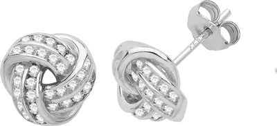 Produktbild von Stylische 925 Sterling Silber Damen - Paar Ohrstecker mit Zirkonia - 10mm*10mm; TRS27491