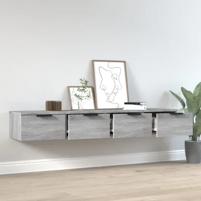 Produktbild von Wandschränke 2 Stk. Grau Sonoma 68x30x20 cm Holzwerkstoff