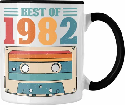 Produktbild von Trendation - 1982 Geburtstag Mann Geschenk Frau Tasse 40er Geburtstag 40 Jahre Alt Geschenkidee (Schwarz)