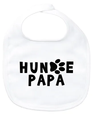 Produktbild von Huuraa Baby Lätzchen Hundepapa Tapse White Klettverschluss  Baumwolle Latz Geschenkidee