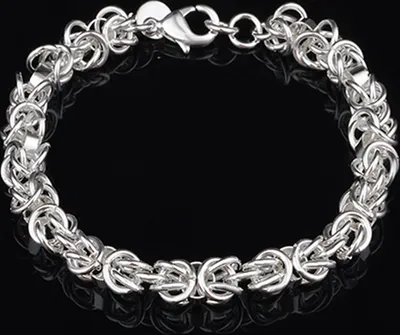 Produktbild von Damenmode 925 Sterling Silber Armband Armreif Kette Bankett Schmuck Geschenk